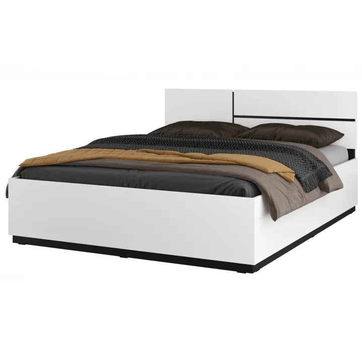 Letto matrimoniale 160x200cm testiera reversibile bianco opaco Lolla