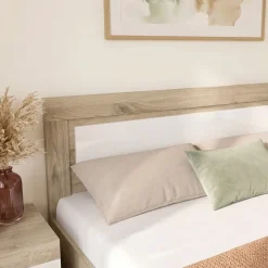 Letto matrimoniale 160x200 contenitore con comodini bianco lucido rovere Panama