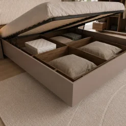 Letto matrimoniale 160x200 contenitore con comodini noce marrone Dusk