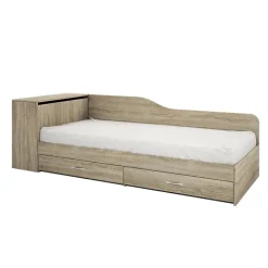 Letto singolo con comò e cassettoni 82x190cm rovere sonoma Catullo
