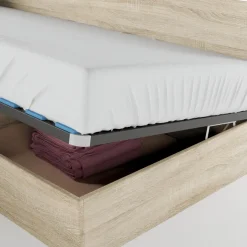 Letto singolo contenitore doppio 82x190cm moderno rovere Stefano