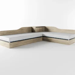 Letto singolo contenitore doppio 82x190cm moderno rovere Stefano