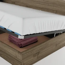 Letto singolo contenitore doppio 82x190cm moderno noce Stefano