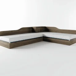 Letto singolo contenitore doppio 82x190cm moderno noce Stefano