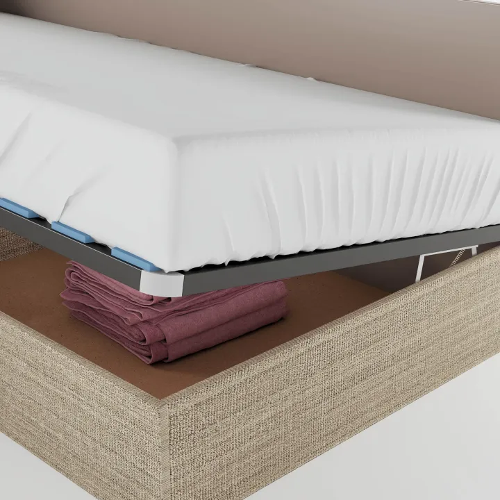Letto singolo contenitore doppio 82x190cm moderno rovere scuro marrone Stefano