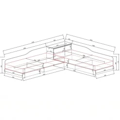 Letto singolo contenitore doppio 82x190cm moderno rovere bianco lucido Stefano
