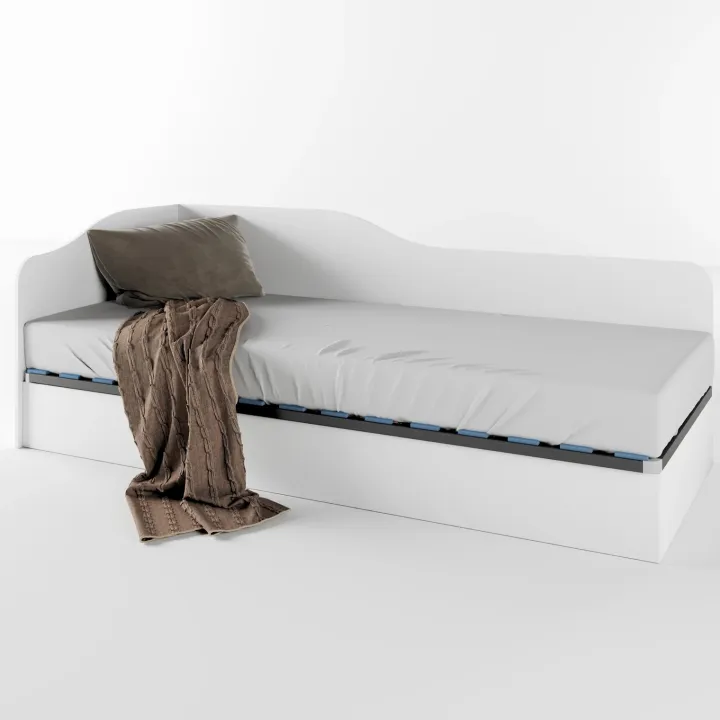 Letto singolo contenitore 82x190cm reversibile bianco opaco Alex Gihome®