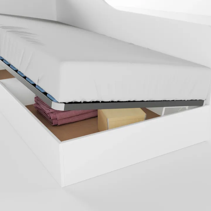Letto singolo contenitore 82x190cm reversibile bianco opaco Alex Gihome®