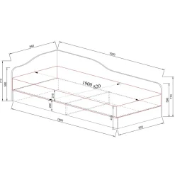 Letto singolo contenitore 82x190cm reversibile rovere Alex Gihome®