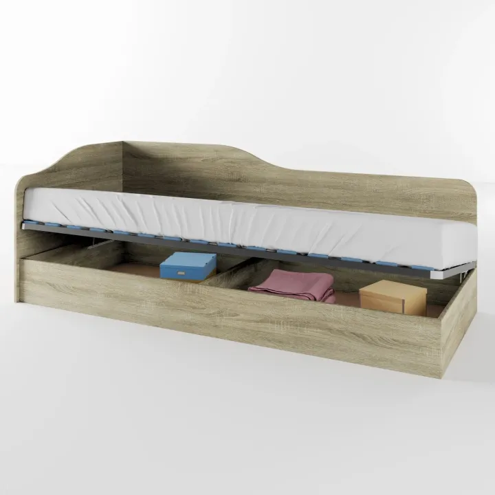 Letto singolo contenitore 82x190cm reversibile rovere Alex Gihome®
