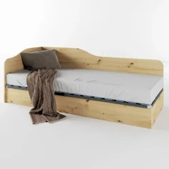 Letto singolo contenitore 82x190cm reversibile rovere rustico Alex Gihome®