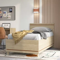 Letto singolo contenitore 100x200 cm con rete mattone Yu