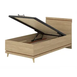 Letto singolo contenitore 100x200 cm con rete mattone Yu