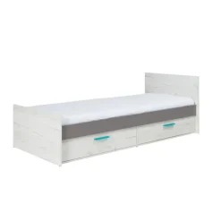 Letto singolo 80x200cm bianco pino grigio blu Maya Gihome®