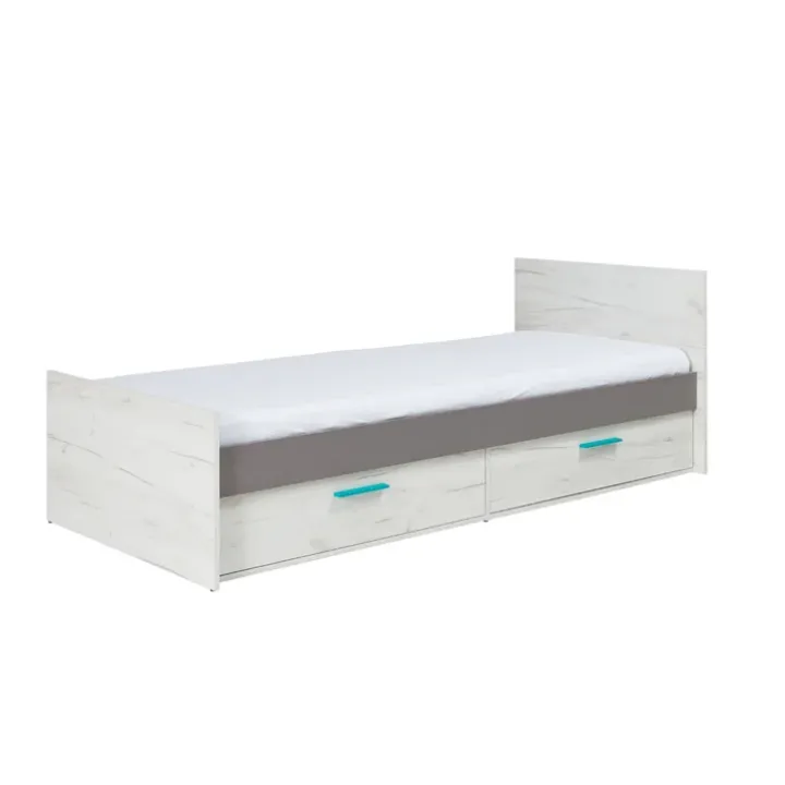 Letto singolo 80x200cm bianco pino grigio blu Maya Gihome®