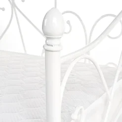 Letto singolo 90x200cm classico con testiera in metallo bianco Azahara