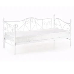 Letto singolo 90x200cm classico con testiera in metallo bianco Azahara