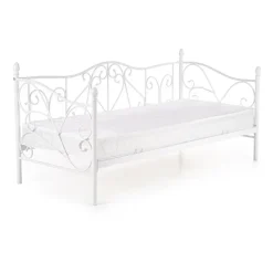 Letto singolo 90x200cm classico con testiera in metallo bianco Azahara