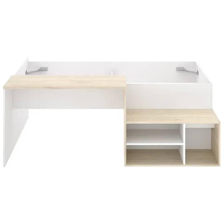Letto singolo 90x190cm con cassetti e scrivania bianco rovere Adrian