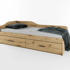 Letto singolo 90x200cm con cassettoni rovere rustico Beccaria