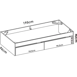 Letto singolo 90x190cm con 2 cassettoni bianco rovere Bellix