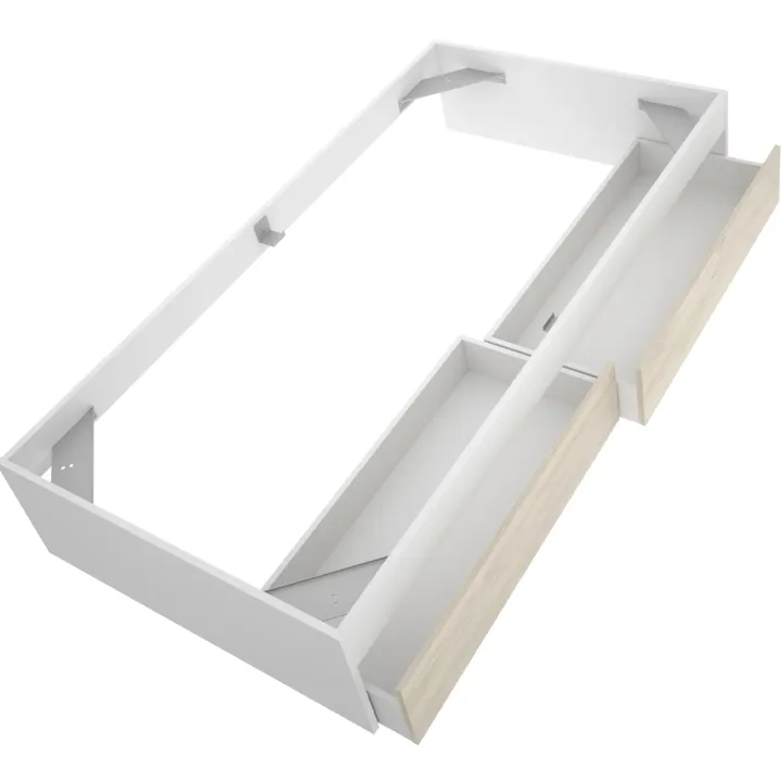 Letto singolo 90x190cm con 2 cassettoni bianco rovere Bellix
