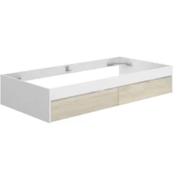 Letto singolo 90x190cm con 2 cassettoni bianco rovere Bellix