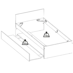 Letto singolo 90x190cm con letto estraibile bianco Bellix