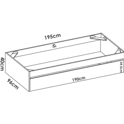 Letto singolo 90x190cm con letto estraibile bianco Bellix