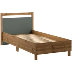 Letto singolo 90x200 cm con rete a doghe rovere verde Leave