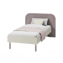 Letto singolo 90x200cm con rete beige cashmere tortora Rita
