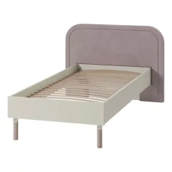 Letto singolo 90x200cm con rete beige cashmere tortora Rita