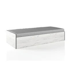 Letto singolo 90x200cm contenitore bianco rustico grigio Zadar