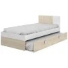 Letto singolo 90x190cm estraibile rovere bianco Cairo