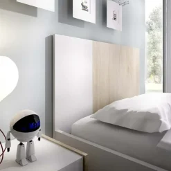 Letto singolo 90x190cm moderno rovere bianco Cairo