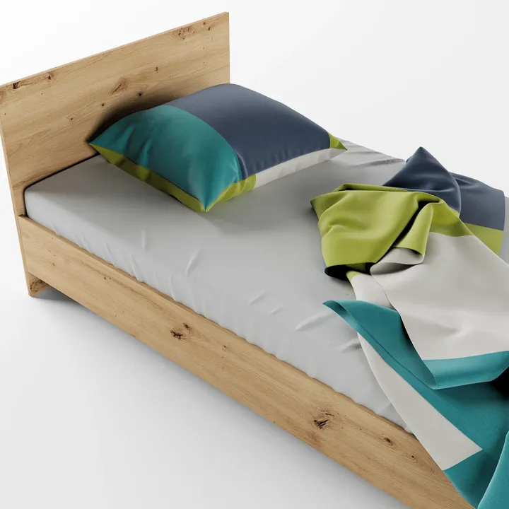 Letto singolo 90x200cm moderno rovere rustico Marco