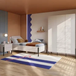 Letto singolo 100x200cm testiera imbottita beige cashmere Simple