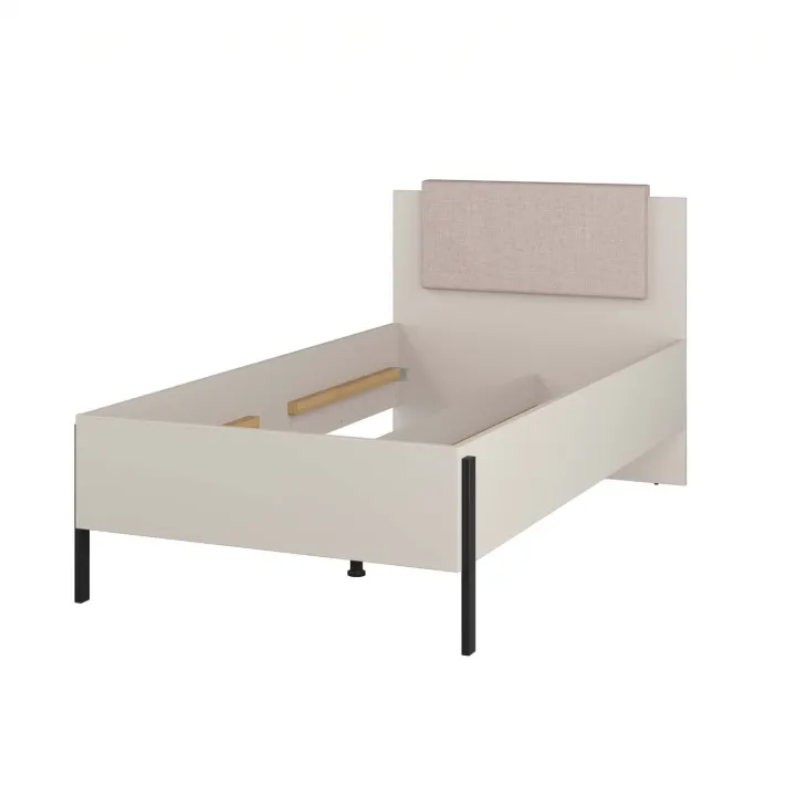 Letto singolo 100x200cm testiera imbottita beige cashmere Simple