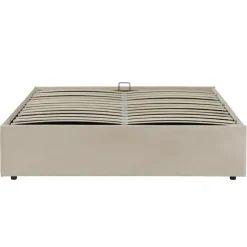Letto sommier matrimoniale contenitore 160x200 cm con rete beige Winny