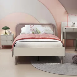 Letto una piazza e mezza 120x200cm con rete beige cashmere tortora Rita
