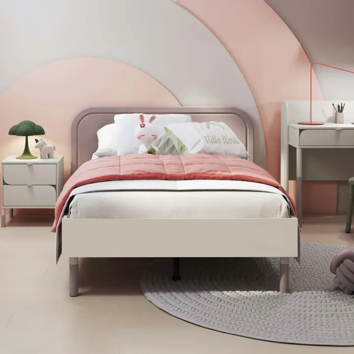 Letto una piazza e mezza 120x200cm con rete beige cashmere tortora Rita