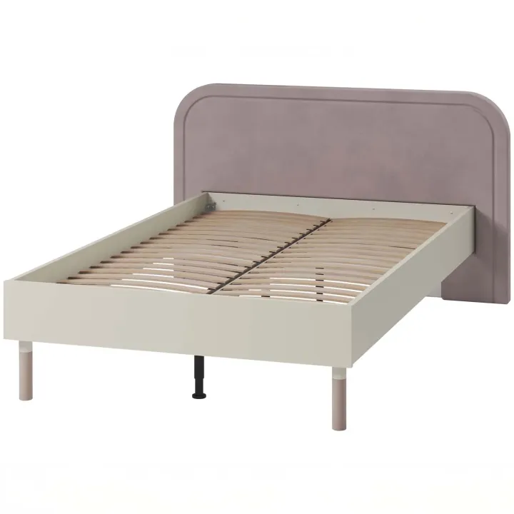 Letto una piazza e mezza 120x200cm con rete beige cashmere tortora Rita