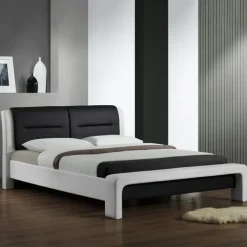 Letto una piazza e mezza 120x200cm in ecopelle bianco nero Gallipoli Gihome®