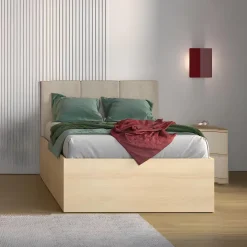 Letto una piazza e mezzo 120x200cm moderno testiera imbottita rovere Elvira