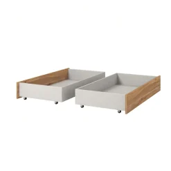 Letto 140x200cm alla francese con cassettoni rovere tortora Lise