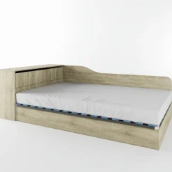 Letto 120x190cm contenitore una piazza e mezza con comò rovere sonoma Joel
