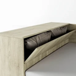 Letto 120x190cm contenitore una piazza e mezza con comò rovere sonoma Joel