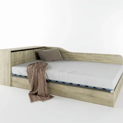 Letto 120x190cm contenitore una piazza e mezza con comò rovere sonoma Joel