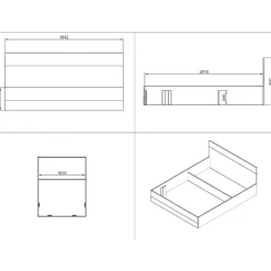 Letto 160x200cm matrimoniale contenitore moderno quercia Tamika