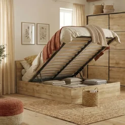 Letto 160x200cm matrimoniale contenitore moderno quercia Tamika